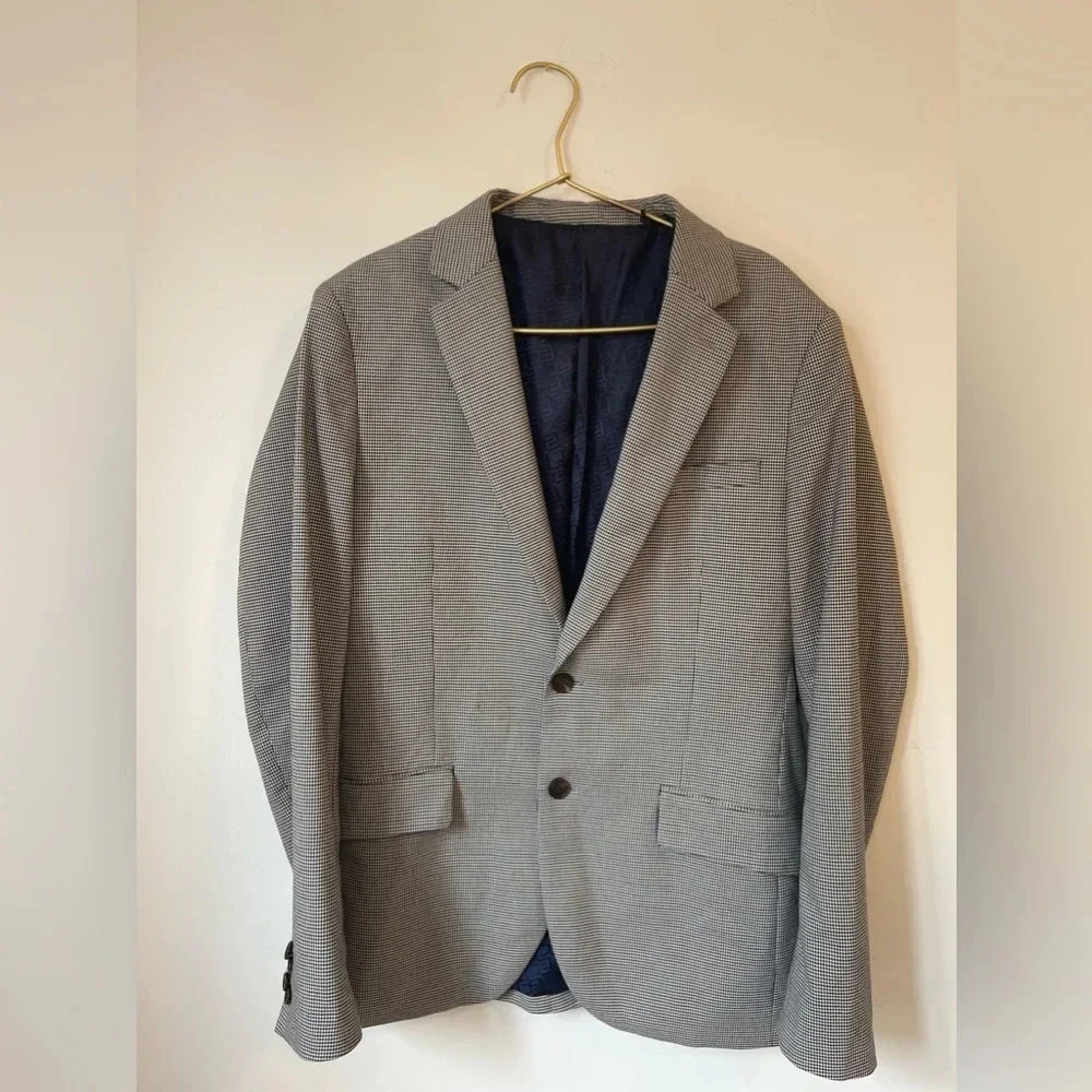 Scotch & Soda Men’s Sport Jacket Houndstooth Blazer - Picture 2 of 6